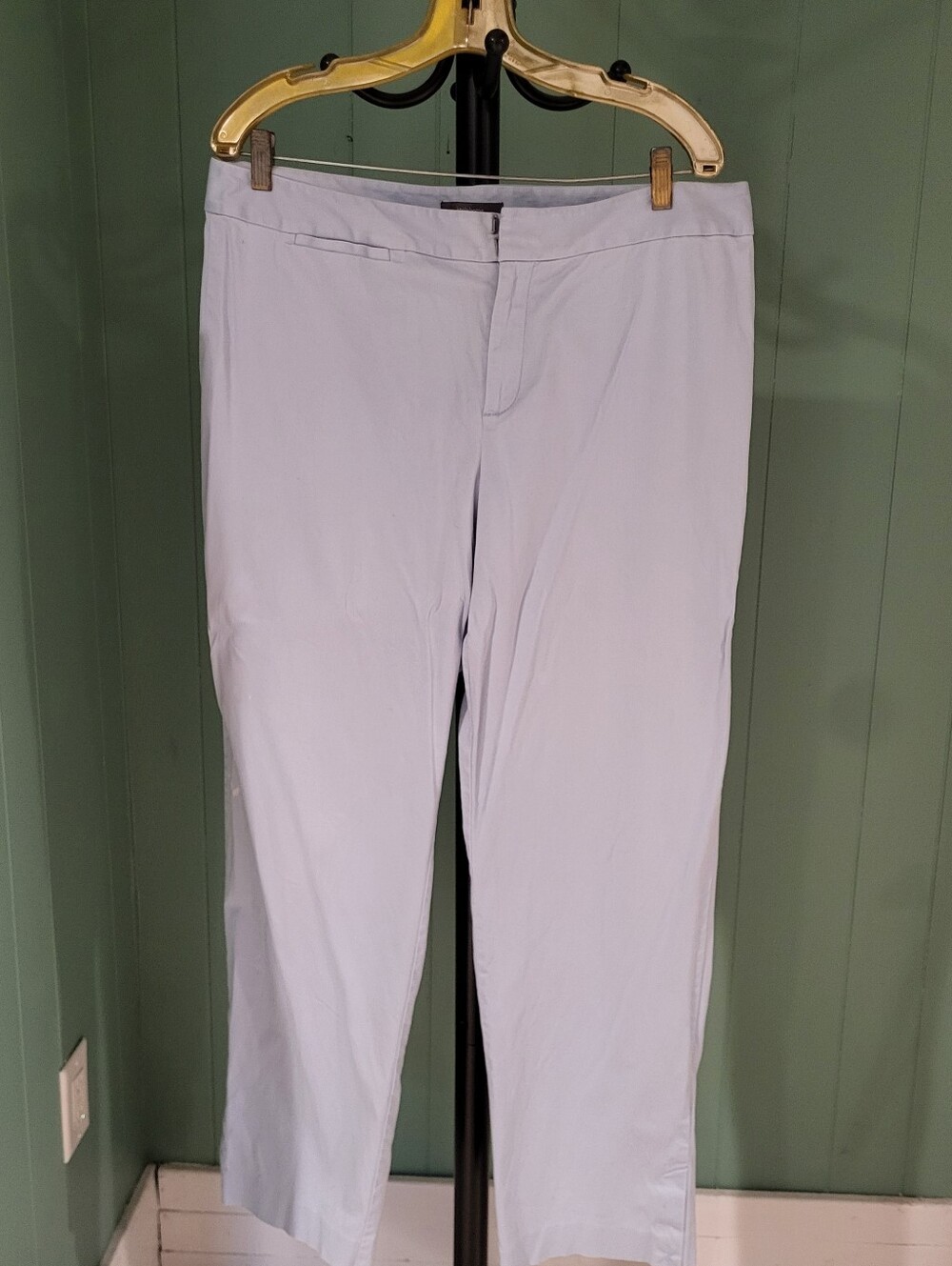 Light Blue Straight Leg Pants, Cotton/Spandex, Liz Claiborne